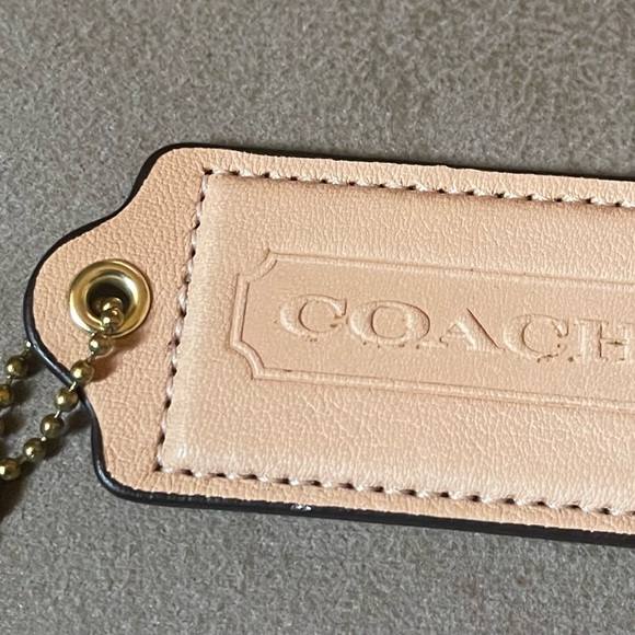 Coach Blush Leather Hang Tag with Chain - Picture 1 of 1